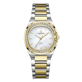 CK Aurora – Two-Tone Gold with Silver Curved Square Dial & Stone Accents