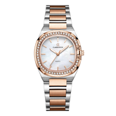 CK Aurora – Two-Tone Rosegold with Silver Curved Square Dial & Stone Accents