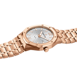 Claudia Koch Elegant Rose Gold Watch with Silver Dial