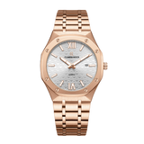 Claudia Koch Elegant Rose Gold Watch with Silver Dial