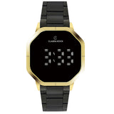 Digitaluhr aus Stahl in quadratischer Form