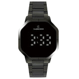 Digitaluhr aus Stahl in quadratischer Form