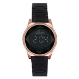 Digitaluhr aus Stahl in Rautenform