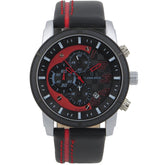 Chronograph mit Lederband, multifunktionale, analoge, sportliche Herrenuhr