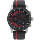 Chronograph mit Lederband, multifunktionale, analoge, sportliche Herrenuhr