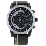 Chronograph mit Lederband, multifunktionale, analoge, sportliche Herrenuhr