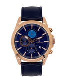 Chronograph mit Lederband, multifunktionale, analoge, elegante Herrenuhr