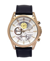 Chronograph mit Lederband, multifunktionale, analoge, elegante Herrenuhr