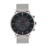 Chronograph Mesh Edelstahl Multifunktionale analoge Herrenuhr