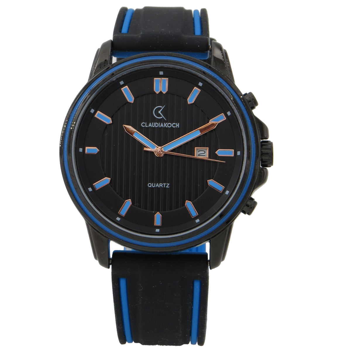 Rubber Band Date Analog Sporty Men Watch
