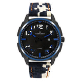 Jeans Leather Band Date Analog Sporty Men Watch