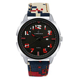 Jeans Leather Band Date Analog Sporty Men Watch