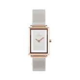 Klassische Damenuhr aus Cadre-Mesh-Edelstahl