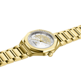 Luxury Women’s Watch with Stone-Studded Dial Gold