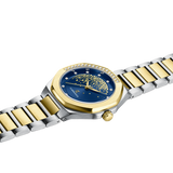 Luxury Women’s Watch with Stone-Studded Dial Two-Tone Goldblue