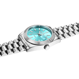 Elegant Unisex Classic Date Display Watch Silver LightBlue