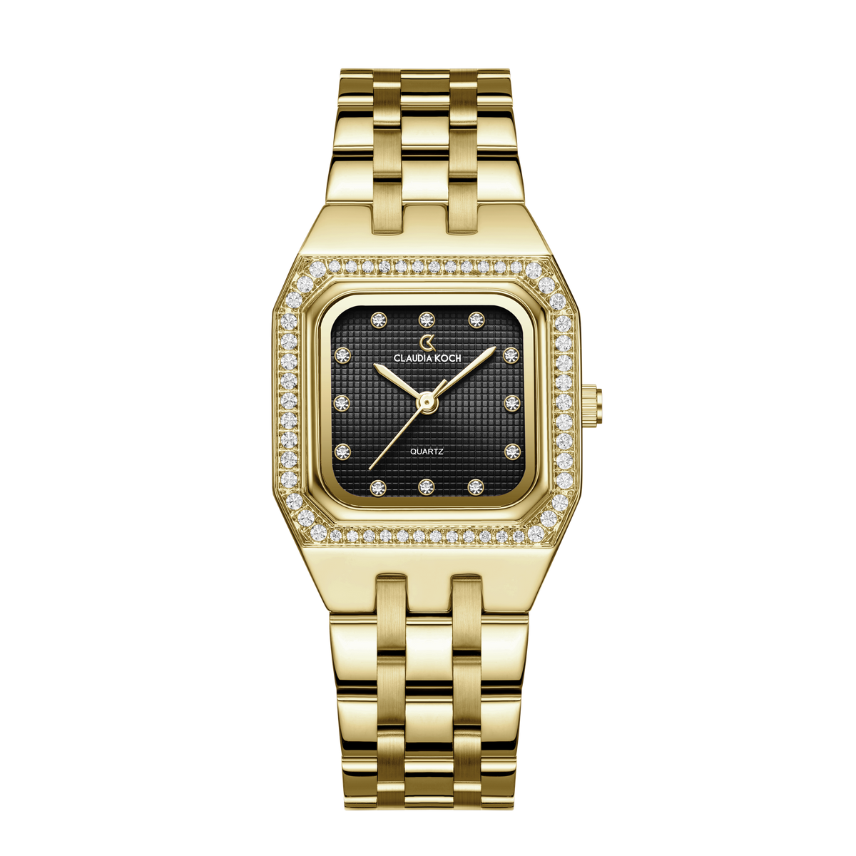 Luxury Women’s Watch with Square Dial Gold Black