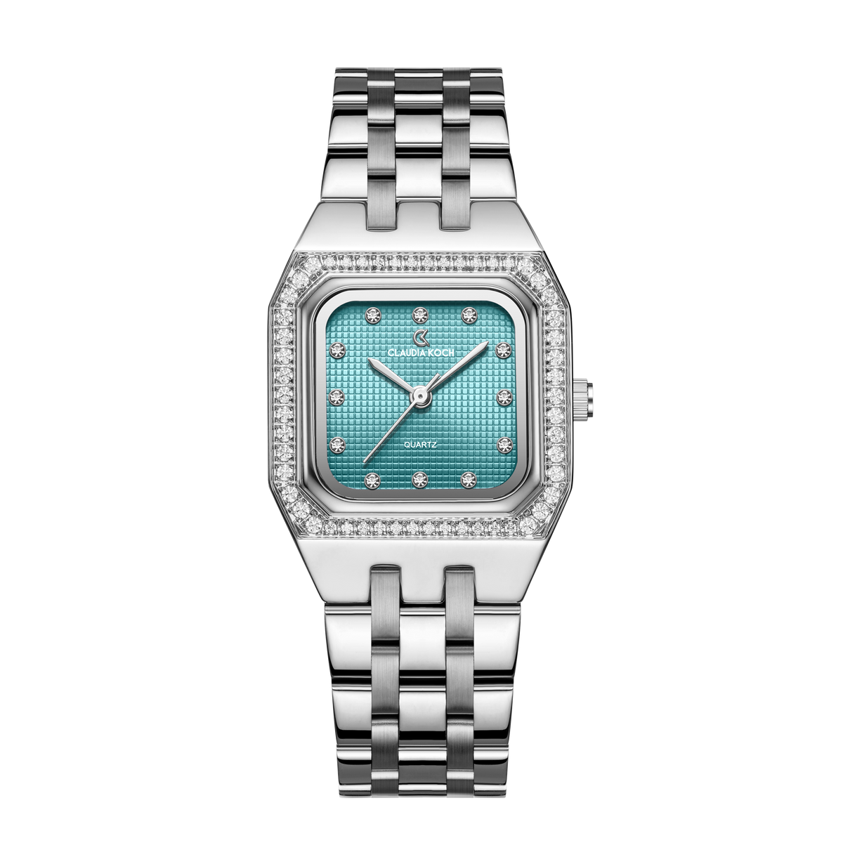 Luxury Women’s Watch with Square Dial Silver Light Blue