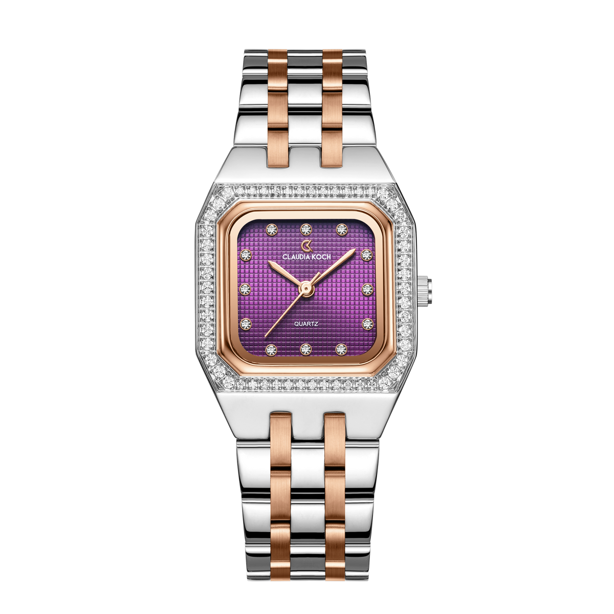 Luxury Women’s Watch with Square Dial Two-Tone Rosegold