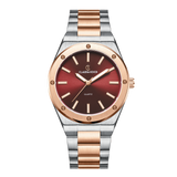 Matte Finish Women’s Watch – Minimalist Luxury & Modern Design Two-Tone Rosegold Red