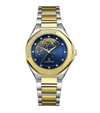 Luxury Women’s Watch with Stone-Studded Dial Two-Tone Goldblue