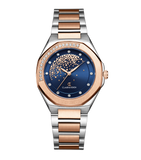 Luxury Women’s Watch with Stone-Studded Dial Two-Tone Rosegoldblue