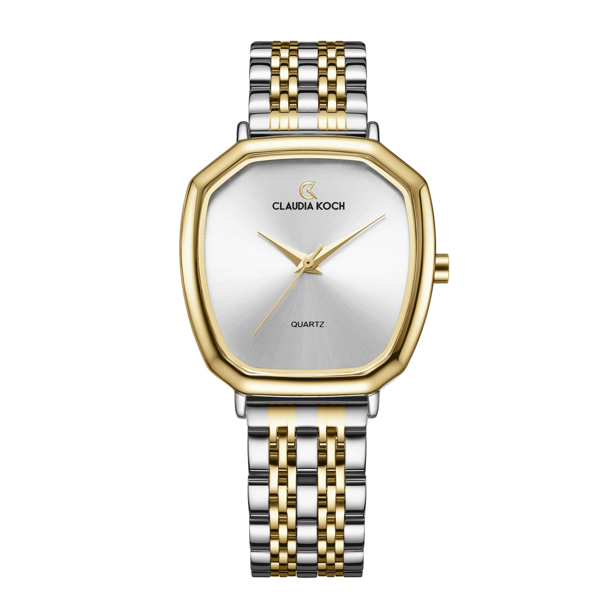 Elegant Quartz Two-Tone Women’s Watch with Silver Dial