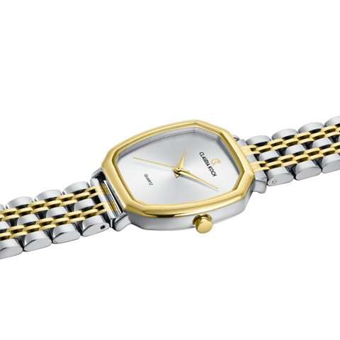Elegant Quartz Two-Tone Women’s Watch with Silver Dial