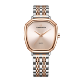 Elegant Quartz Two-Tone Women’s Watch with Rose Gold Dial