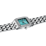 Luxury Women’s Watch with Square Dial Silver Light Blue