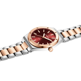 Matte Finish Women’s Watch – Minimalist Luxury & Modern Design Two-Tone Rosegold Red