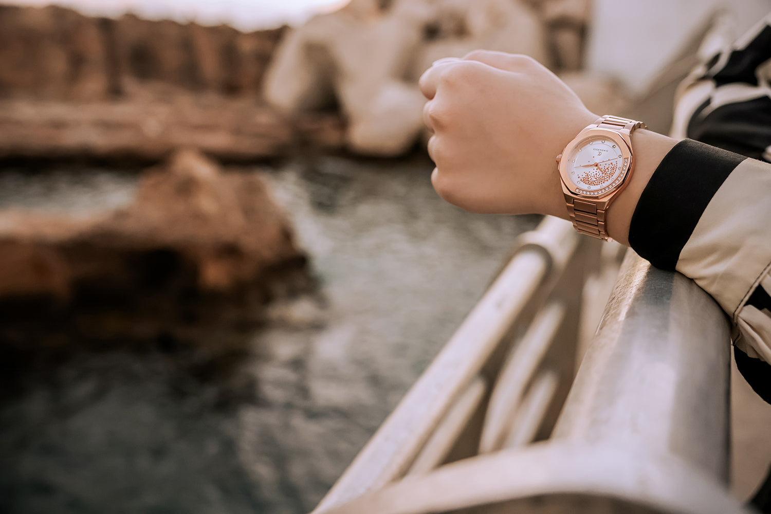 Luxury Women’s Watch with Stone-Studded Dial