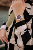 Luxury Women’s Watch with Stone-Studded Dial Two-Tone Rosegoldblue