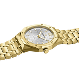 Claudia Koch Classic Gold Stainless Watch with Silver Dial