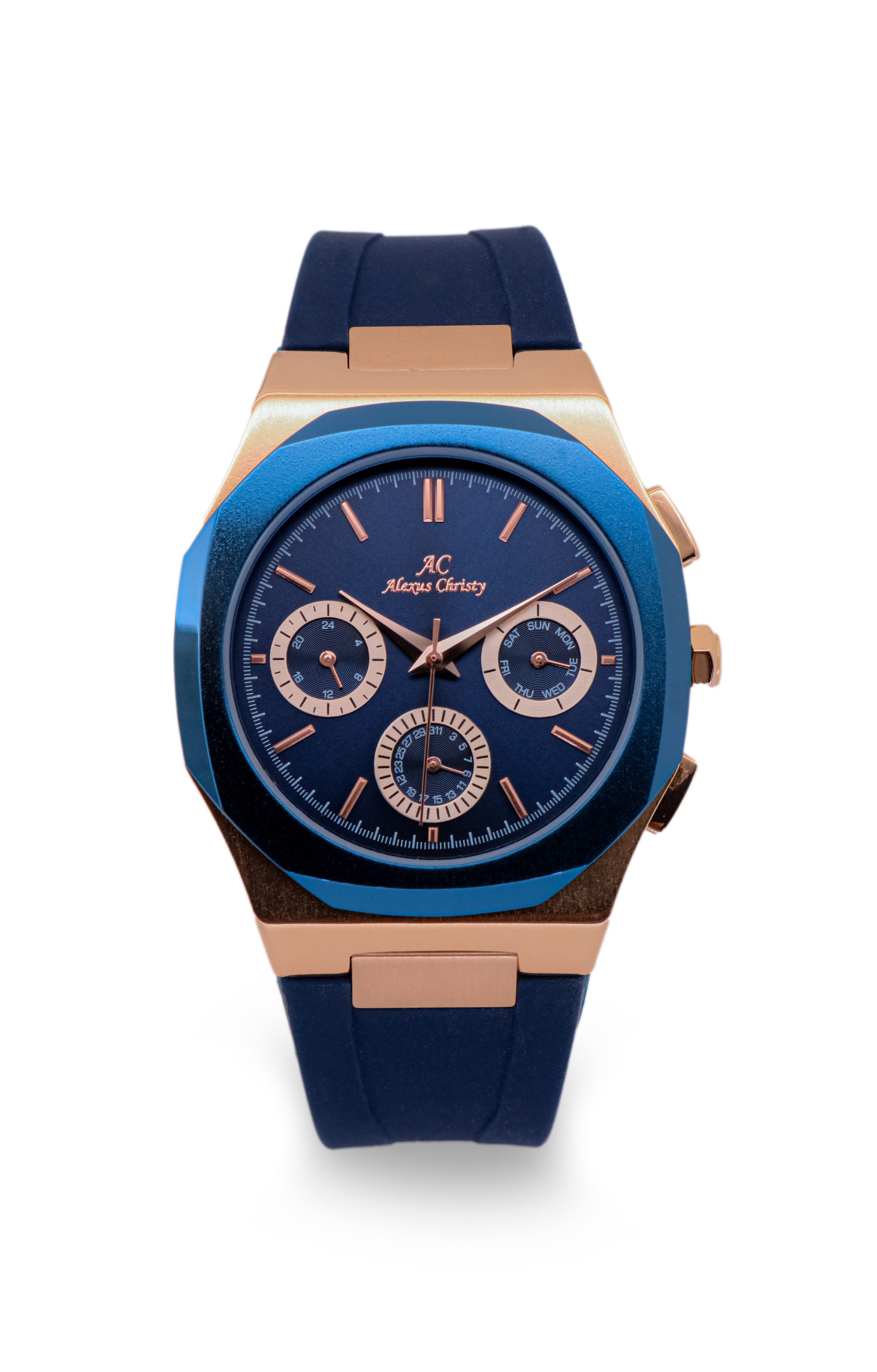 Multifunction Rubber Band Day/Date Analog Sporty Men Watch